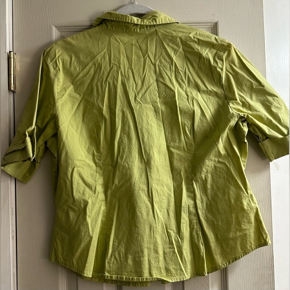 Lime Green Button-Up Shirt - Picture 7 of 7